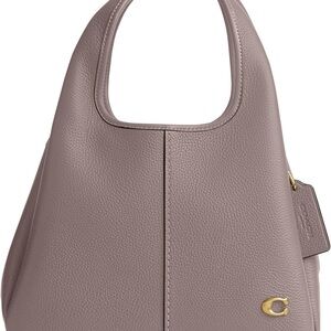 Coach Pebbled Leather Shoulder Bag in Mauve Taupe